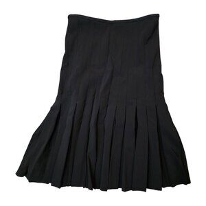 YIGAL AZROUEL Pleated Solid Black Peplum Skirt 4